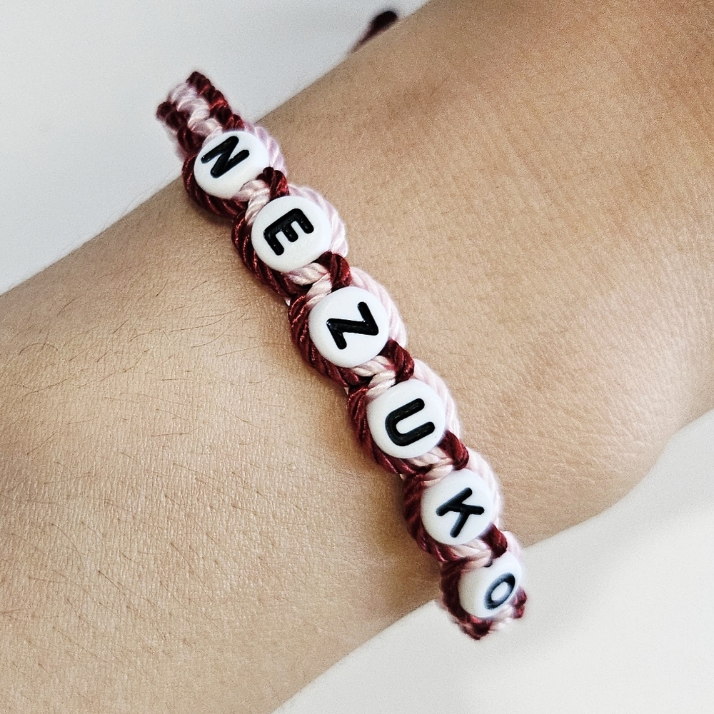 Nezuko name bracelet,  Demon Slayer bracelet,  anime manga